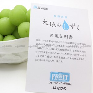 日本 長野縣 大地之水滴香印提子 原箱 4kg 2