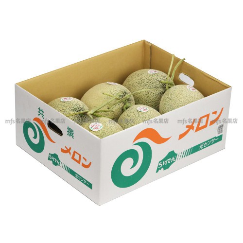 日本 北海道縣 雷電赤肉蜜瓜 原箱 5-6玉